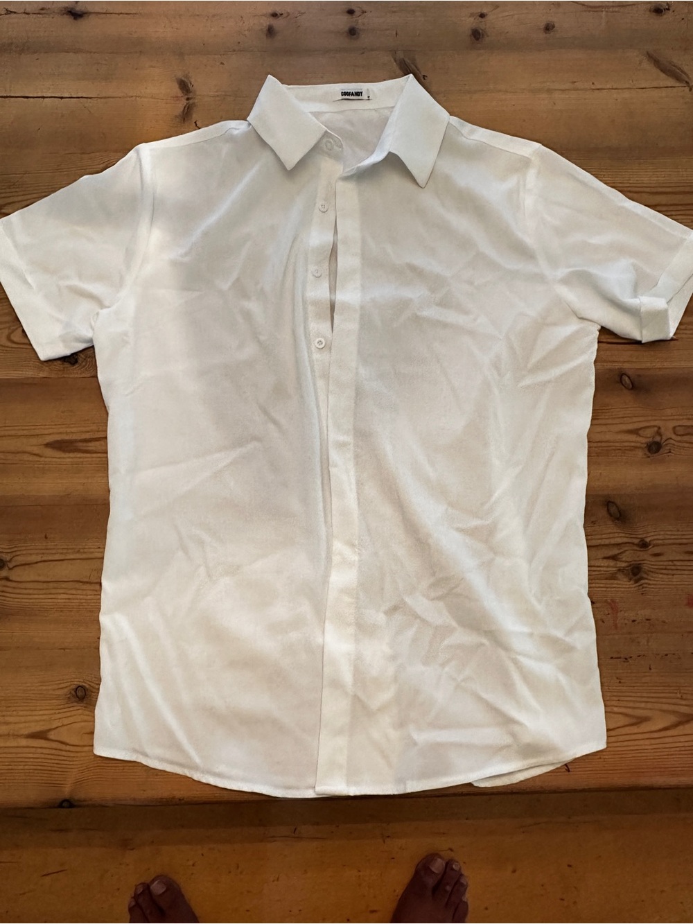 Men's White Short-Sleeve Button-Down Dress Shirt